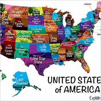 List Of Us State Nicknames Names Of Places In The United